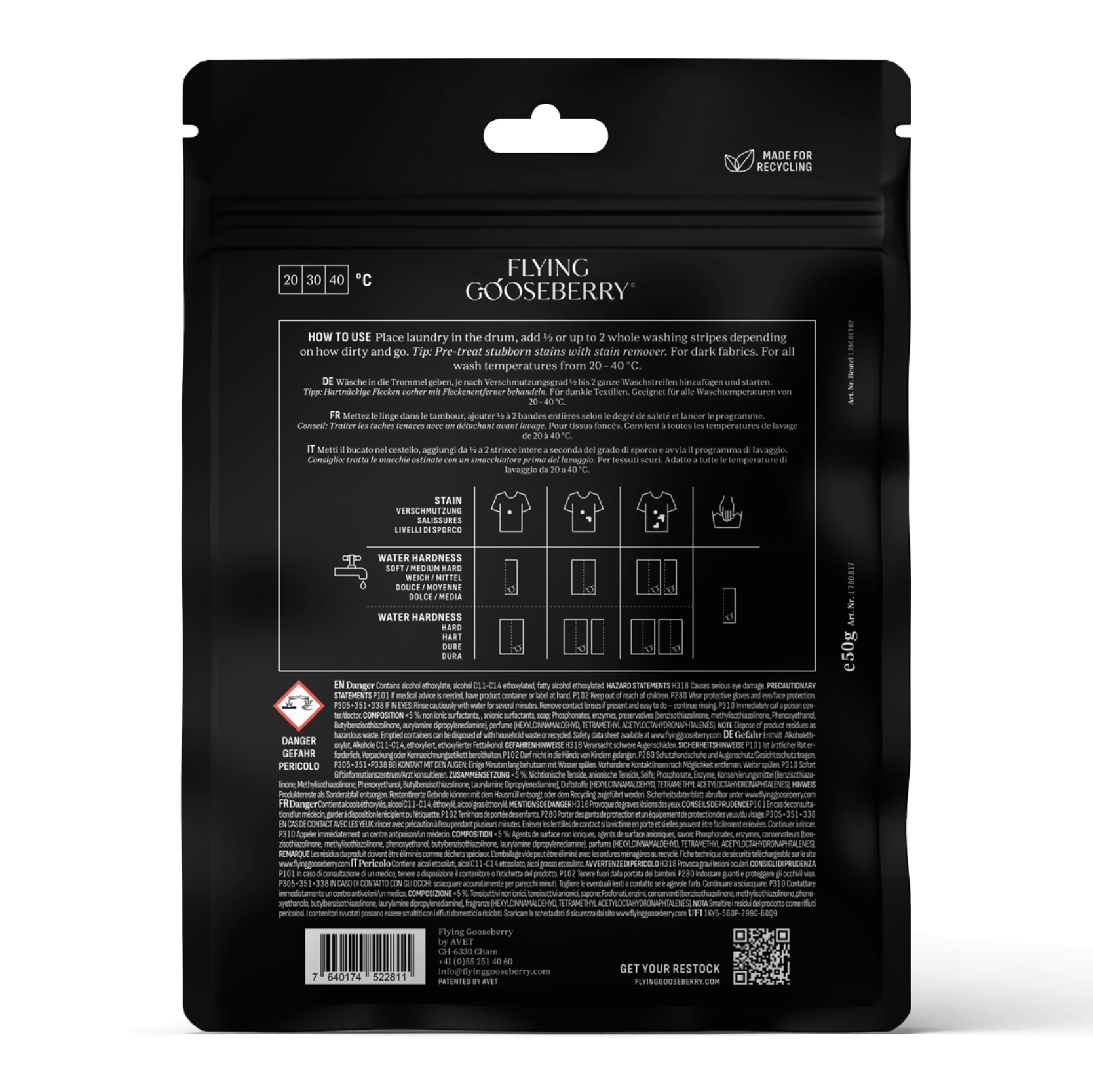 Black Wash Waschstreifen